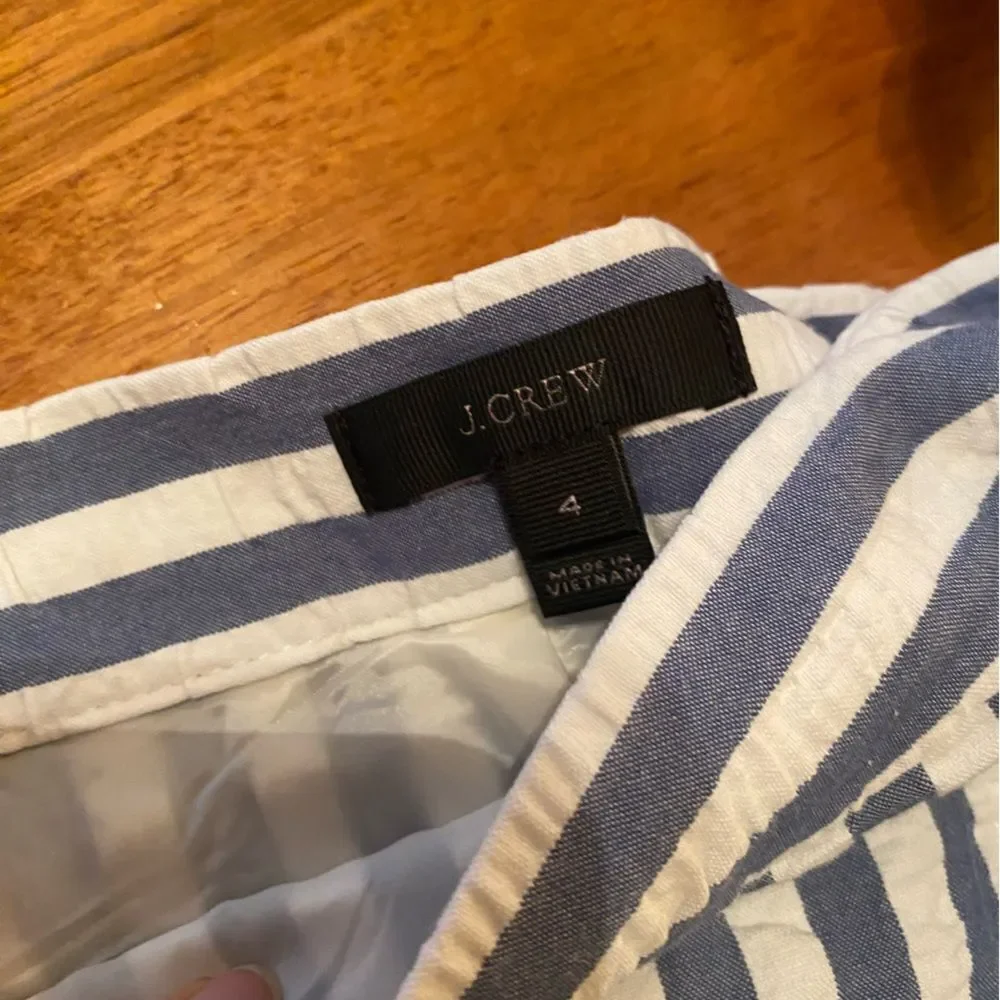 J Crew Striped Blue and White Women's Skirt Size 4